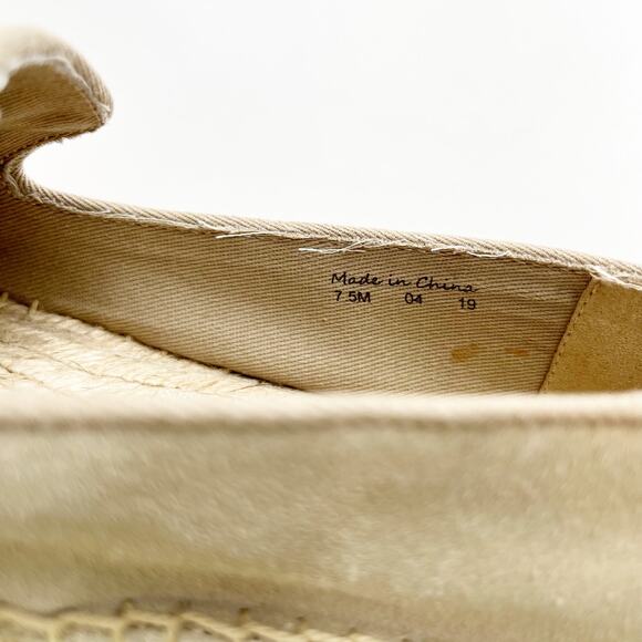 Jack Rogers Luna Suede Embroidery Slip On Flat Espadrilles Shoes Sand 7.5 - Picture 5 of 8